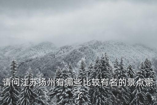 請問江蘇揚州有哪些比較有名的景點謝了