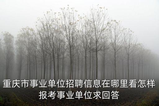 重慶市事業(yè)單位招聘信息在哪里看怎樣報考事業(yè)單位求回答
