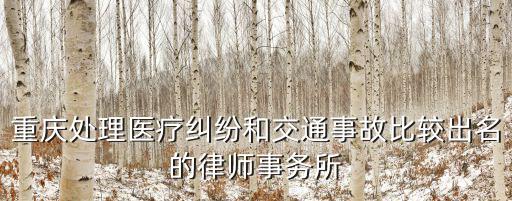 重慶處理醫療糾紛和交通事故比較出名的律師事務所