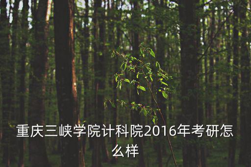重慶三峽學院計科院2016年考研怎么樣