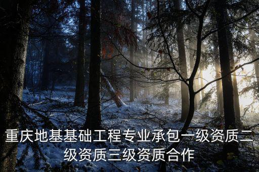 重慶地基基礎(chǔ)工程專業(yè)承包一級(jí)資質(zhì)二級(jí)資質(zhì)三級(jí)資質(zhì)合作
