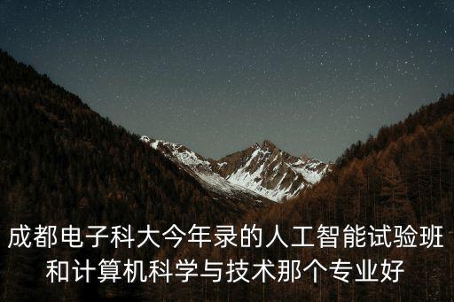 成都電子科大今年錄的人工智能試驗班和計算機科學(xué)與技術(shù)那個專業(yè)好