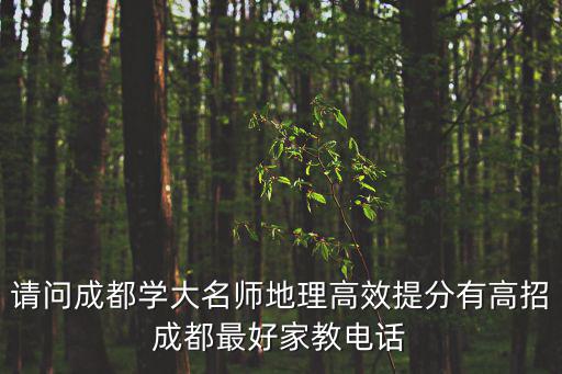 請(qǐng)問(wèn)成都學(xué)大名師地理高效提分有高招成都最好家教電話