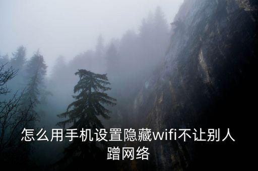 怎么用手機設置隱藏wifi不讓別人蹭網絡