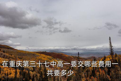 在重慶第三十七中高一要交哪些費用一共要多少