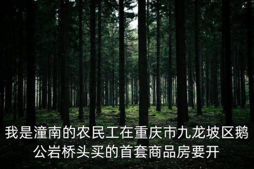 我是潼南的農民工在重慶市九龍坡區鵝公巖橋頭買的首套商品房要開