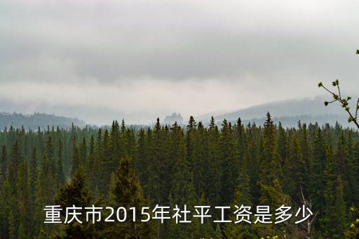 重慶市2015年社平工資是多少