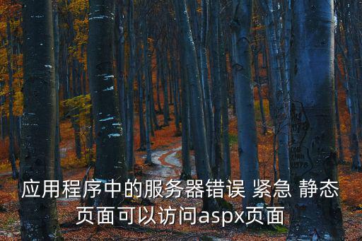 應用程序中的服務器錯誤 緊急 靜態頁面可以訪問aspx頁面