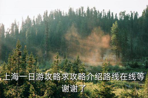 上海一日游攻略求攻略介紹路線在線等謝謝了