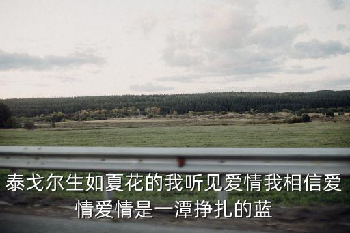 泰戈爾生如夏花的我聽見愛情我相信愛情愛情是一潭掙扎的藍