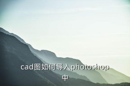cad導入ps，怎樣將CAD圖導入到PS里面