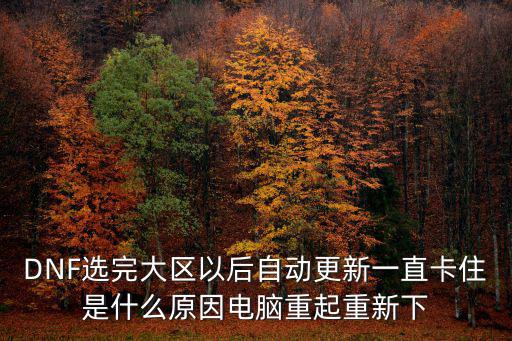 DNF選完大區(qū)以后自動(dòng)更新一直卡住是什么原因電腦重起重新下