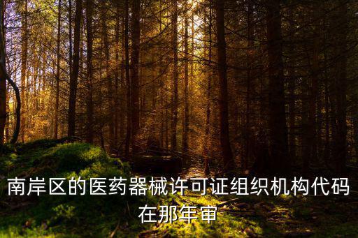 南岸區的醫藥器械許可證組織機構代碼在那年審