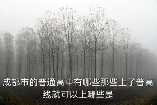 成都市的普通高中有哪些那些上了普高線就可以上哪些是