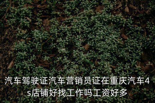 汽車(chē)駕駛證汽車(chē)營(yíng)銷(xiāo)員證在重慶汽車(chē)4s店鋪好找工作嗎工資好多