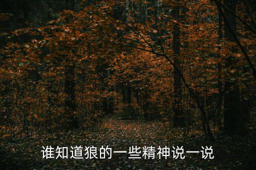 誰知道狼的一些精神說一說