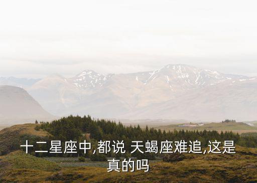 十二星座中,都說 天蝎座難追,這是真的嗎