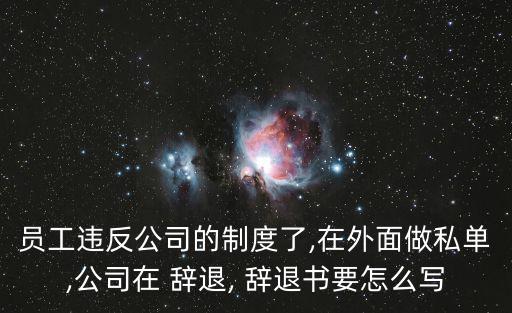員工違反公司的制度了,在外面做私單,公司在 辭退, 辭退書要怎么寫