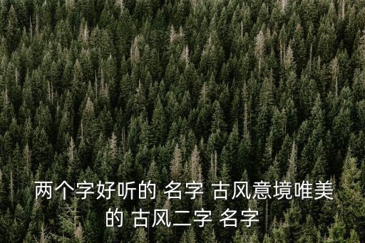 兩個字古風名字,那一邊(江、河、湖、海)等你來之