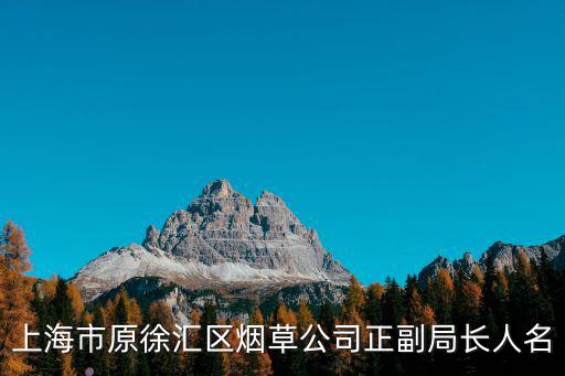上海市原徐匯區(qū)煙草公司正副局長(zhǎng)人名