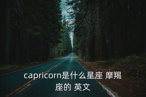 摩羯座英文,摩羯座星座排名第二名