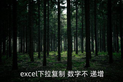  excel下拉復制 數字不 遞增