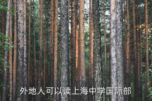 外地人可以讀上海中學(xué)國(guó)際部