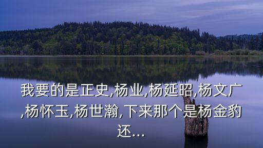 楊士瀚,楊金寶和楊懷仁父子