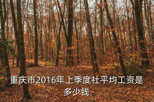 重慶市2016年上季度社平均工資是多少錢