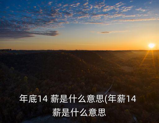 年底14 薪是什么意思(年薪14 薪是什么意思