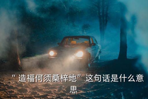 “ 造福何須桑梓地”這句話是什么意思
