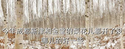 今年成都新津和金堂的梨花兒都開了沒哪兒的好一些