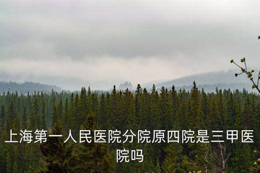 上海第一人民醫院分院原四院是三甲醫院嗎