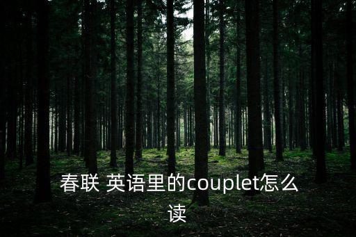  春聯 英語里的couplet怎么讀
