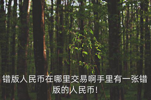 錯版人民幣在哪里交易啊手里有一張錯版的人民幣!