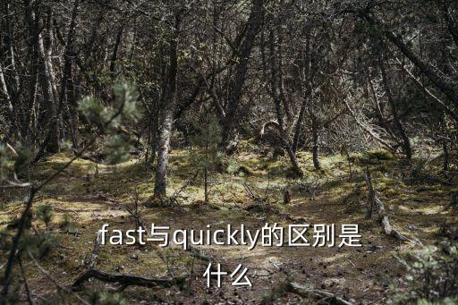  fast與quickly的區別是什么