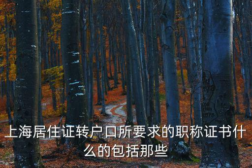 上海居住證轉(zhuǎn)戶口所要求的職稱證書什么的包括那些