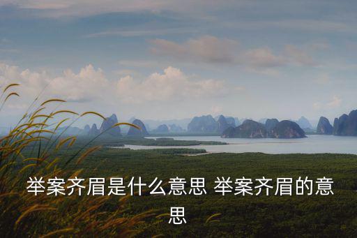  舉案齊眉是什么意思 舉案齊眉的意思