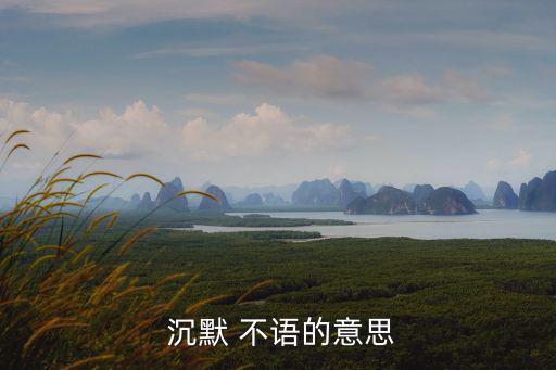  沉默 不語的意思