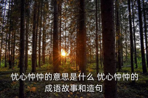 憂心忡忡是什么意思