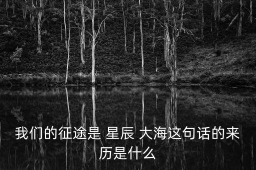 我們的星辰大海,我們的旅程是星辰大海?