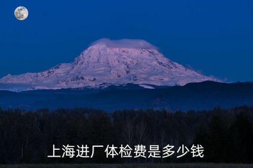 上海進廠體檢費是多少錢