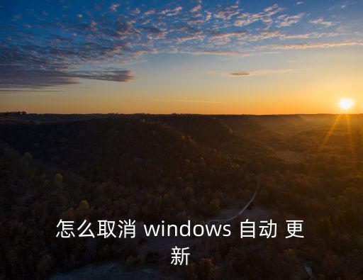 怎么取消 windows 自動 更新
