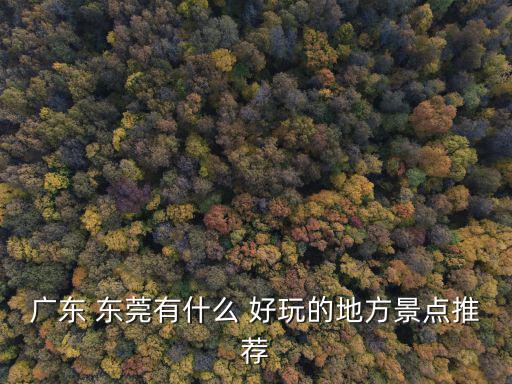 廣東 東莞有什么 好玩的地方景點推薦