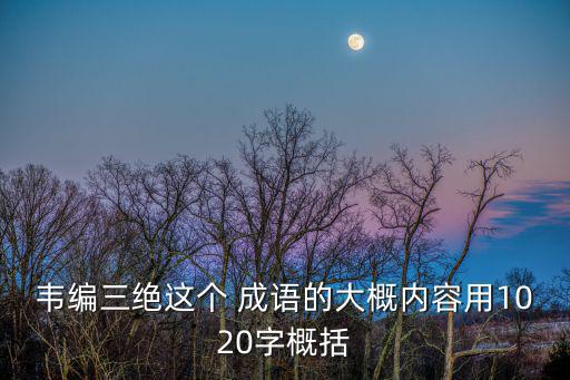 韋編三絕這個 成語的大概內容用1020字概括