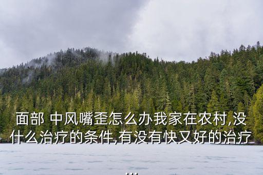 面部 中風(fēng)嘴歪怎么辦我家在農(nóng)村,沒什么治療的條件,有沒有快又好的治療...