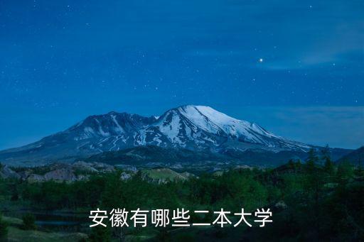 安徽有哪些二本大學