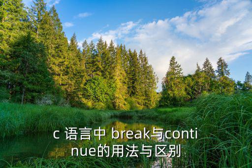 c 語(yǔ)言中 break與continue的用法與區(qū)別