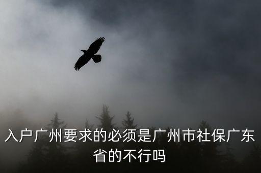 入戶廣州要求的必須是廣州市社保廣東省的不行嗎
