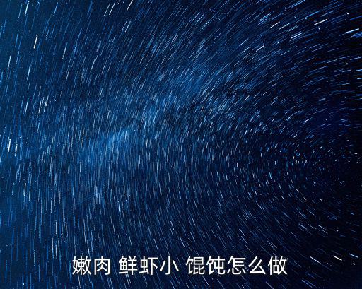 嫩肉 鮮蝦小 餛飩怎么做